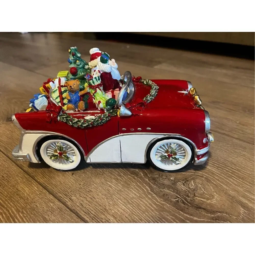 Fitz & Floyd Christmas Merry & Bright Musical Car Plays Here Comes Santa Claus